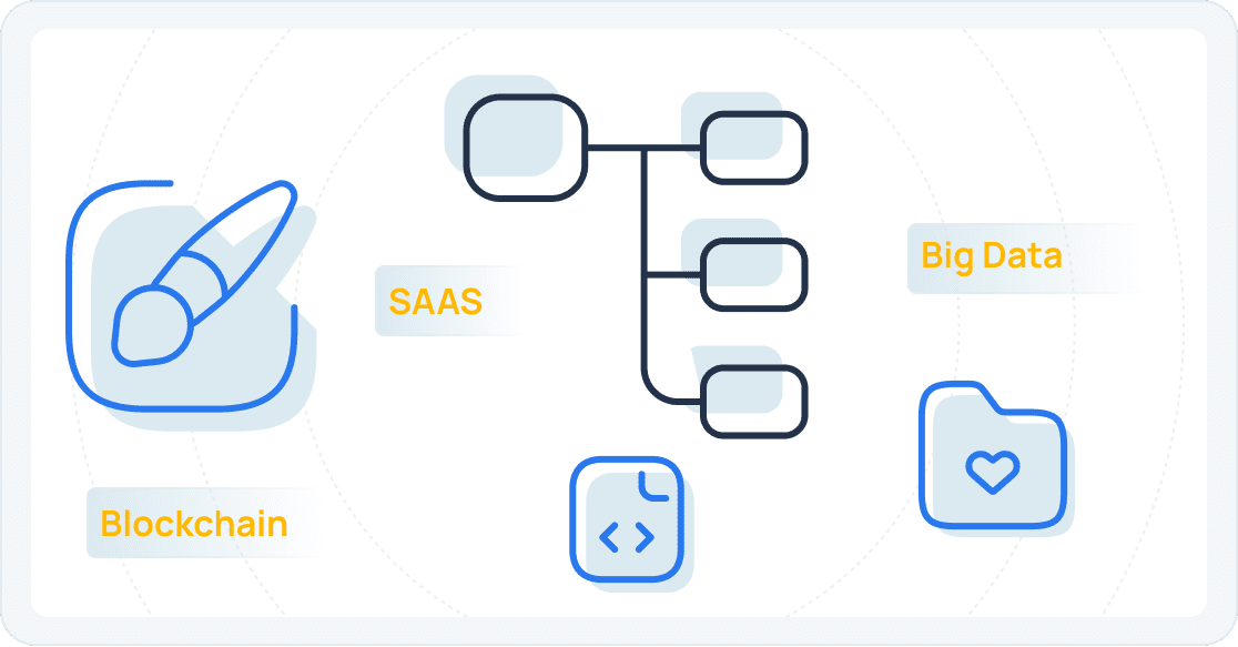 Development areas: SaaS, Big Data, Blockchain
